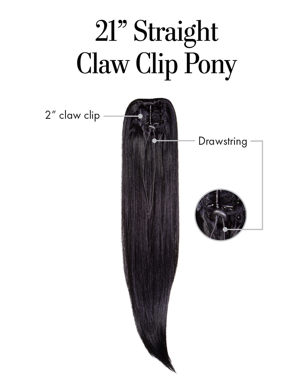 Kim Kimble - 21” Straight Claw Clip Pony