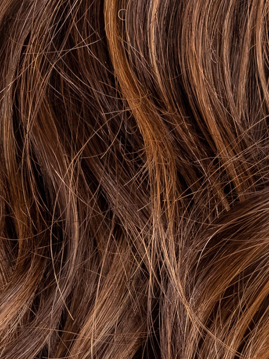 CHOCOLATE ROOTED 830.6.27 | Dark and Medium Brown Blended with Light Auburn Brown and Dark Strawberry Blonde with Shaded Roots