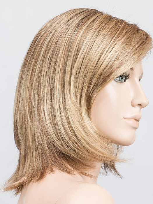 LIGHT BERNSTEIN ROOTED 12.26.27 | Medium Brown Blended with Light Auburn, Lightest Brown, and Dark Strawberry Blonde Blend with Shaded Roots