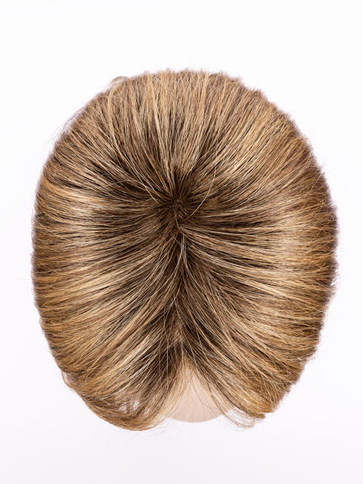 LIGHT BERNSTEIN ROOTED 12.26.27 | Medium Brown Blended with Light Auburn, Lightest Brown, and Dark Strawberry Blonde Blend with Shaded Roots